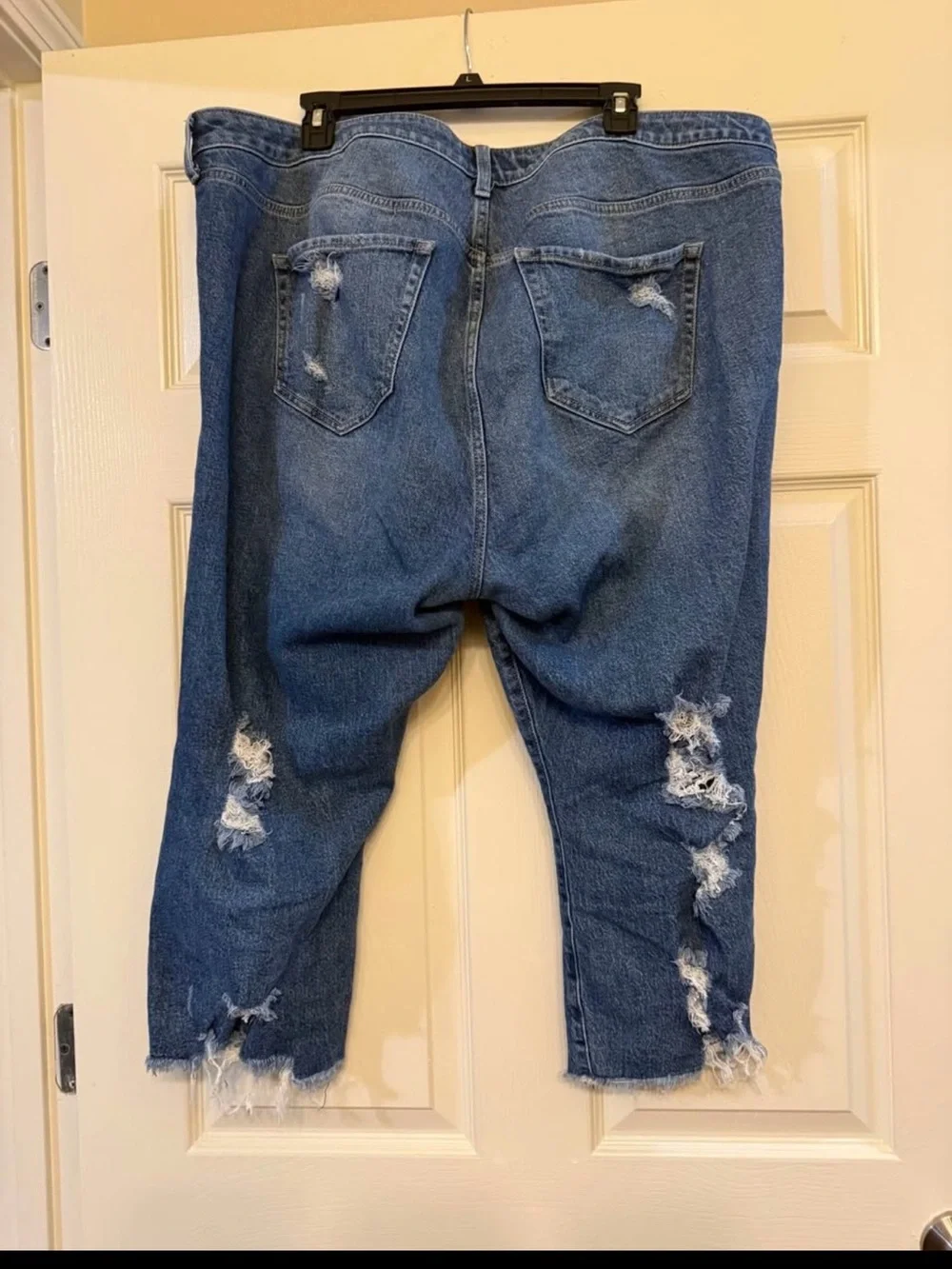 torrid Medium Blue Distressed High-Rise Cropped Jeans